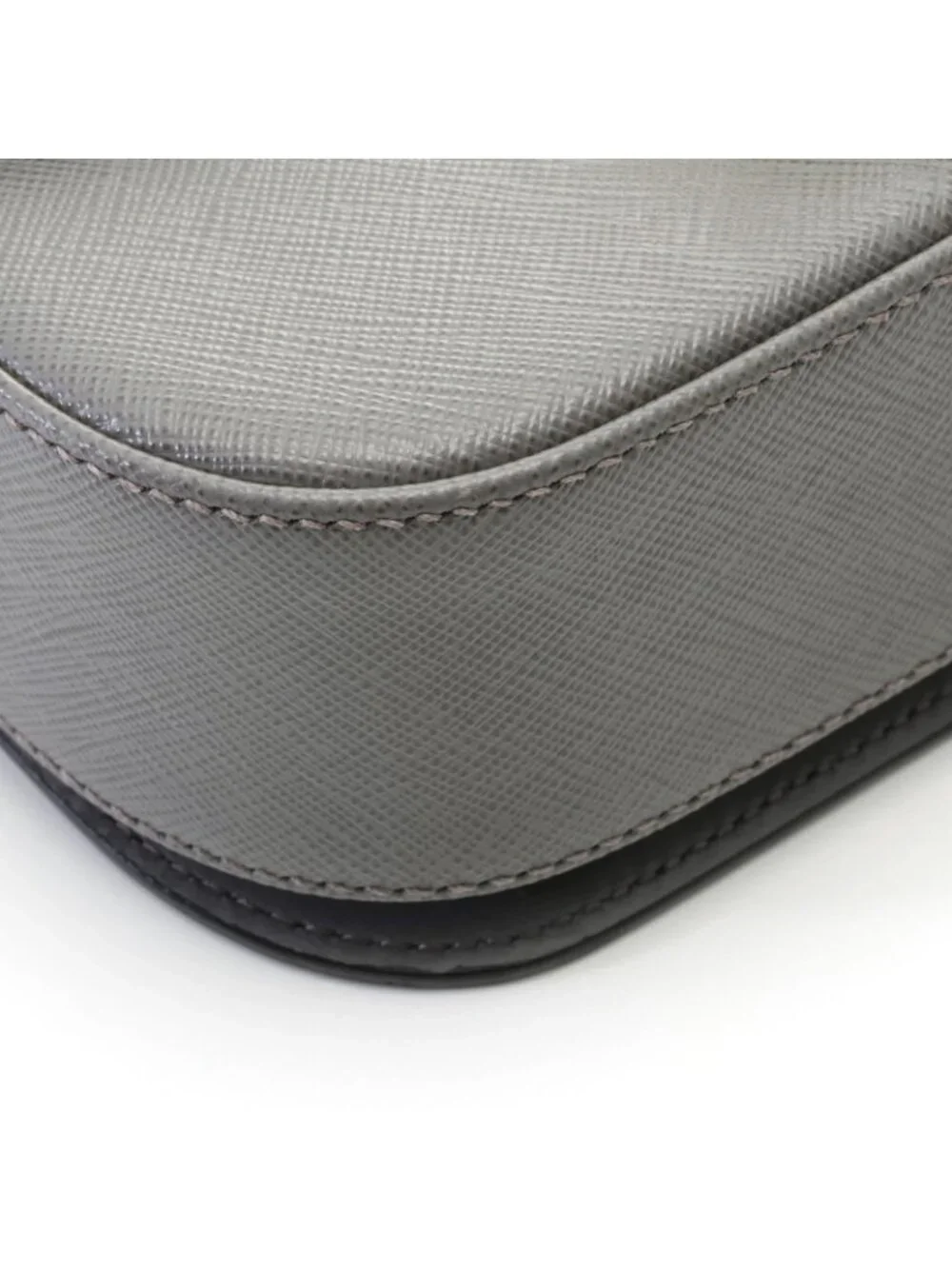 Prada Shoulder Bag Saffiano Leather Gray